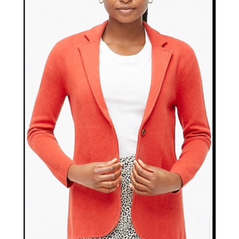 J.Crew Sweater Coral Orange Blazer Size Large